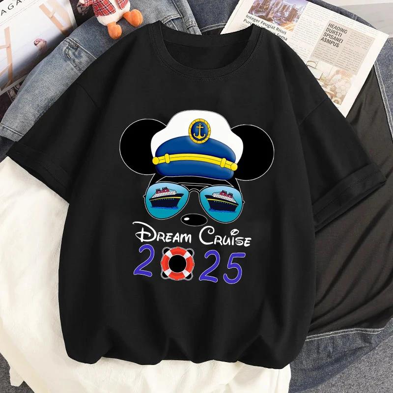 2025 Disney Family Vacation Graphic Printed Tshirt Clothes Summer Women Casual Short Sleeves Streetwear T Shirt Tees Tops