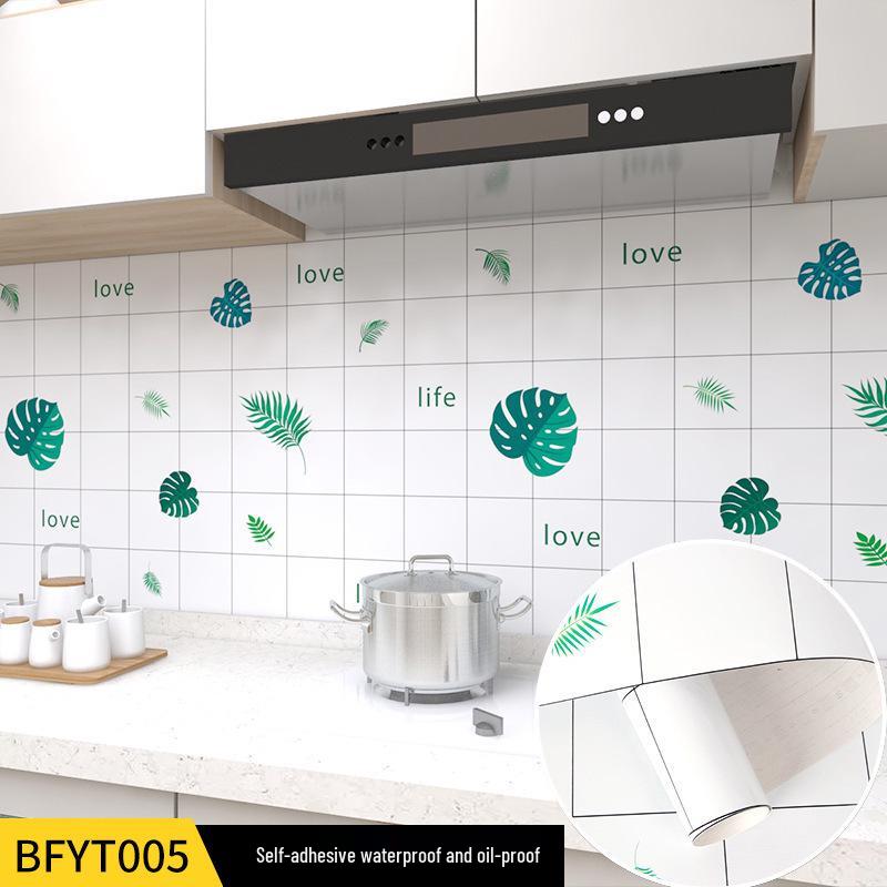 Eco-Friendly Kitchen Anti-Oil Stickers: Self-Adhesive, Waterproof, Heat-Resistant Tile and Stove Top Renovation Wallpaper.