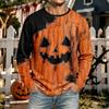 Men's Halloween Long Sleeve Neck T-Shirt Casual Comfortable Tee