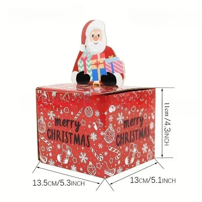 Christmas Surprise Box Festive Money Draw Gift Box with Santa Claus Elk Tree Pattern Holiday Party Supplies Home Decoration