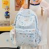 Schoolbag new plaid student backpack ins niche star leisure backpack for junior and high school students large-capacity schoolbag for women