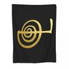Reiki guarigione CHO KU REI Il Simbolo del Potere elemento spirituale dorato Coperta da Lancio Termica per Letto Designer Retrò Coperte