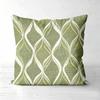 Retro Olive Green Geometric Wave Throw Pillow Covers Pattern Cushion Cover Suitable For Sofa Bedroom Car Pillow Cover