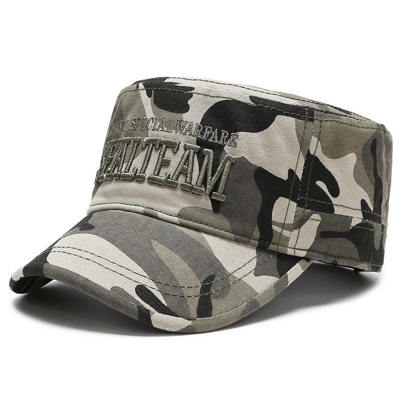

Чоловічий капелюх на відкритому повітрі, весна-осінь, плоский циліндр, камуфляж, чоловічий спортивний капелюх від сонця, вишитий літерою, військовий капелюх Letter камуфляжний