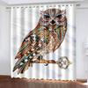 Animal Print Owl Curtain for Living Room 3D Printed Polyester Curtains Bird Head Window Drapes 2 Piece