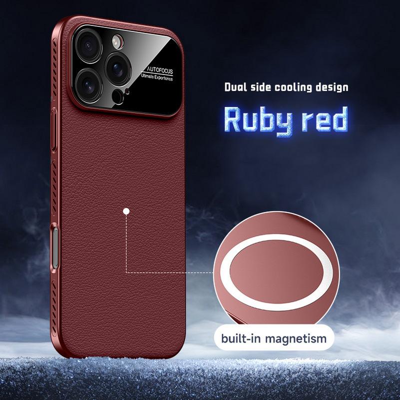

High End Business Sle Leather Magnetic Phone Case For IPhone 17 Pro Max Air 16 15 14 Wireless Charging Shockproof Protect Cover iPhone17 Pro Max кларет