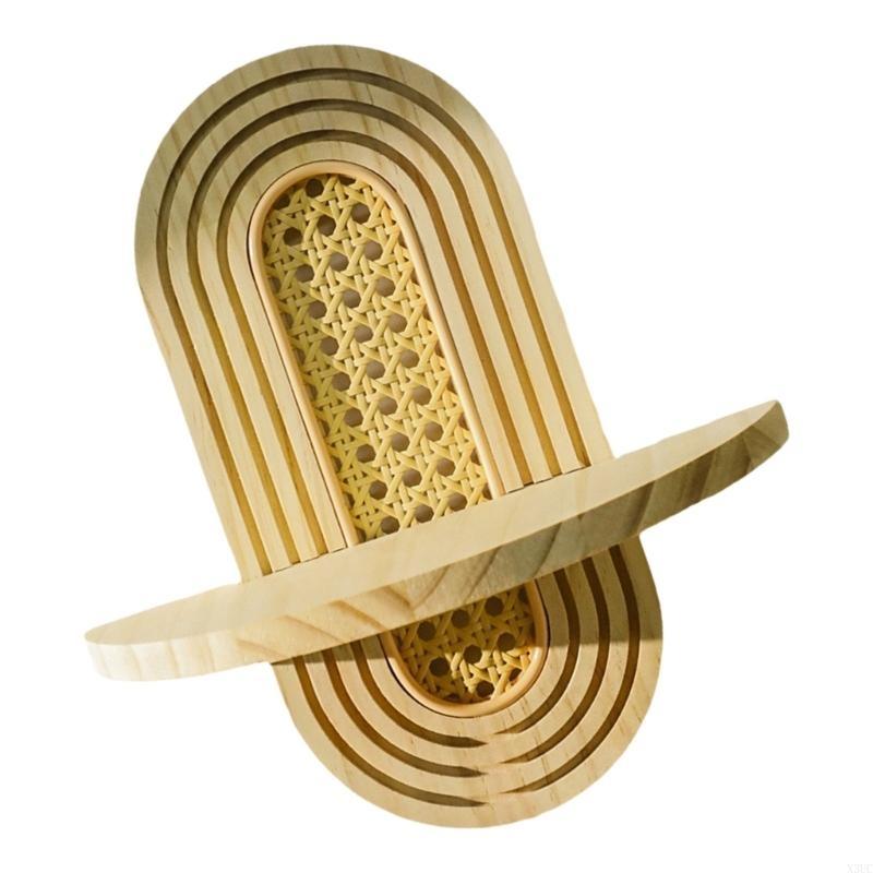 Wall Rattan Shelf Floating Shelves Wall Mounted,Plant Display Shelving X3UC