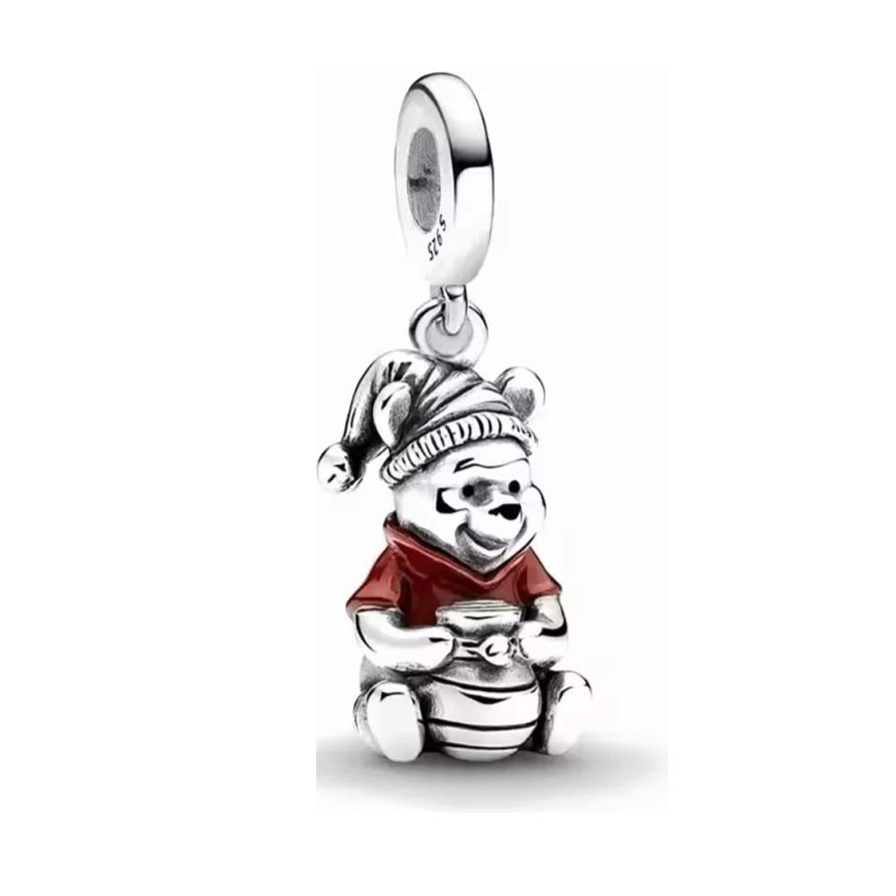 Nuovo Pendente Elefante in Argento 925 Accessori Gioielli Fai da Te Adatto per Bracciale Europeo Palloncino Cane Rana Orso Macchina Cane Topo