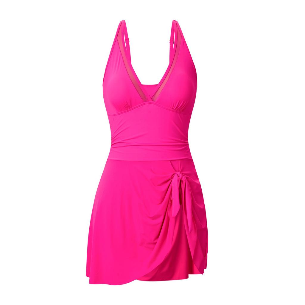 2025 Bestseller Conservative Solid Color Women's One-Piece Swimsuit - European and American Style