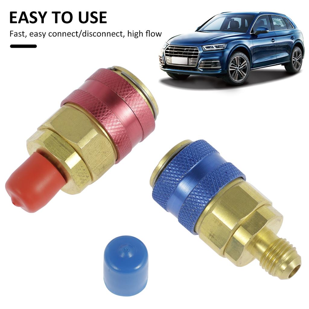 2Pcs R134A Low High Side Auto Car Quick Coupler Connector Adapters Air Conditioning Refrigerant Adjustable AC Manifold Gauge