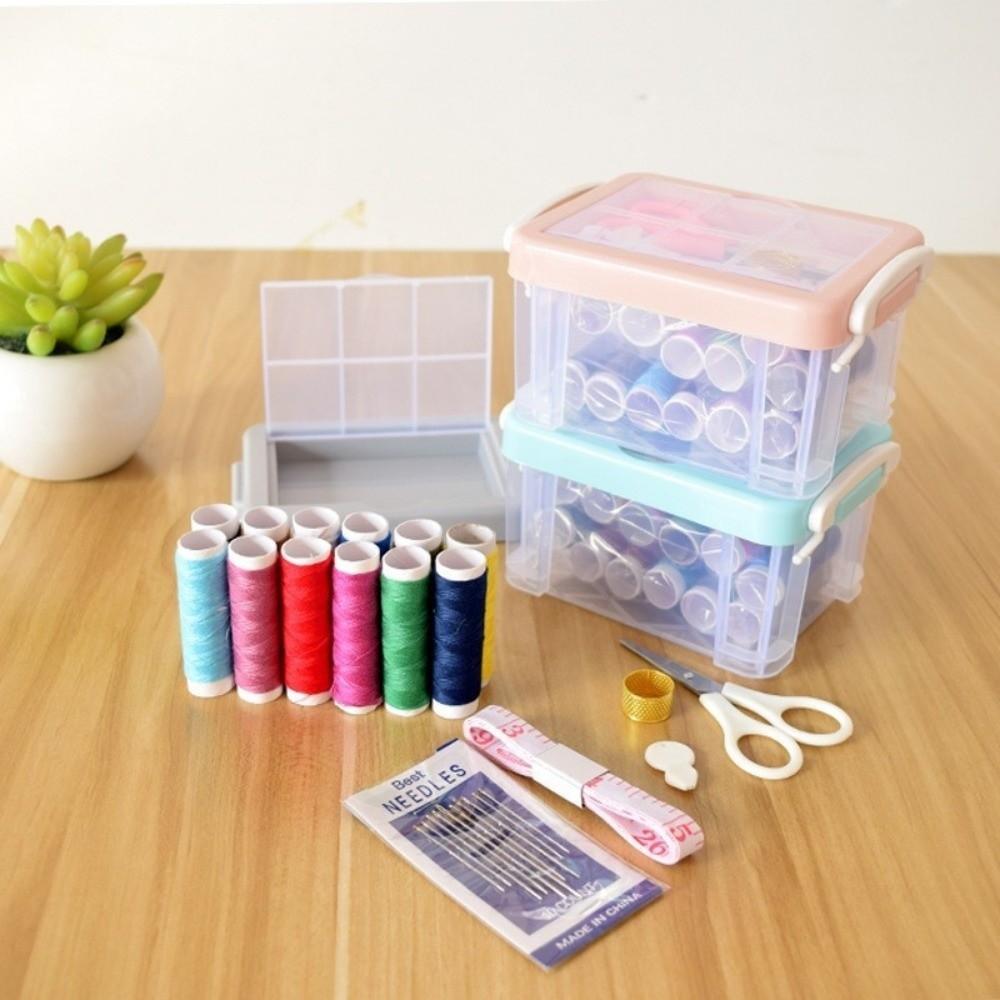 18pcs Three-Layer Needlework Box DIY Needle Thread Box Space Saving Sewing Kit Box  DIY Mending