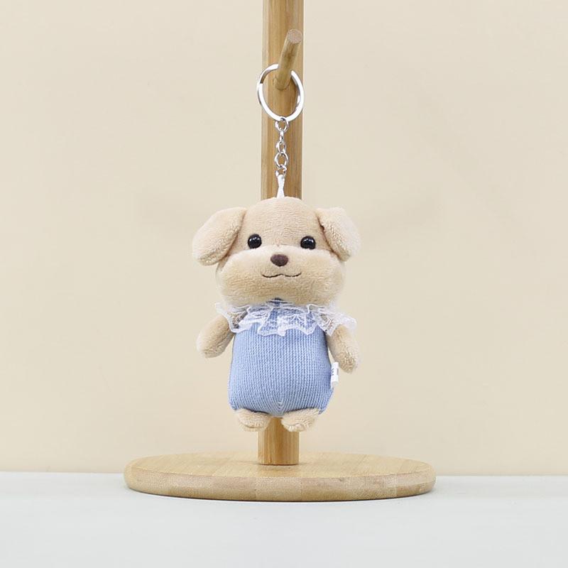Lovable Small Dog Plush Keychain Colorful Stuffed Toy Pendant With Adorable Features For Bag Accessory