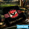 Custom Name Al Ahly Fc Crest Design Flannel Blanket, Use for Birthday/Holiday Gift, Soft Blanket for Sofa/Bed/Camping/Office, Home Decor