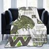 Aliens Iconic Xenomorph Quotes Collage Flannel Blanket  Funny Throw Blankets for Bed Sofa Couch 200x150cm Lightweight