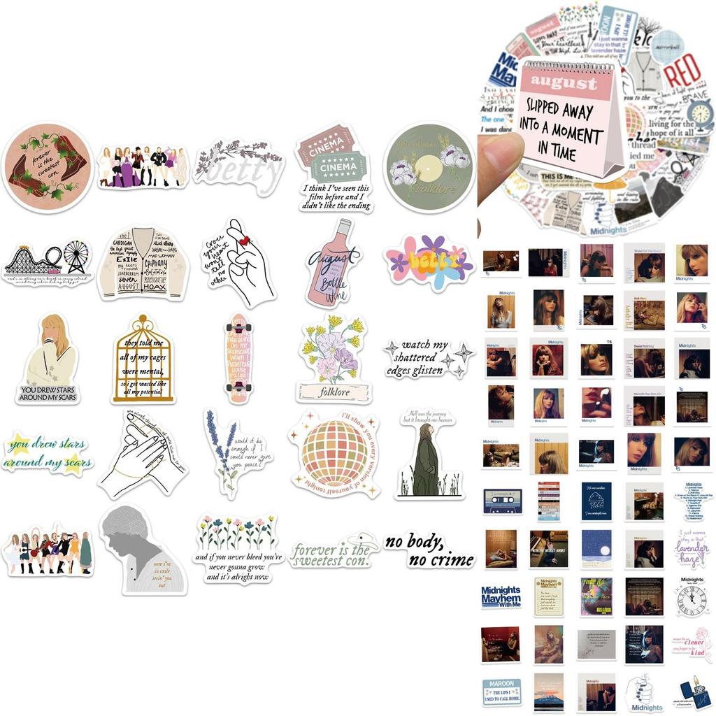 Stylish Taylor Swift Music Album Stickers Waterproof Diy For Luggage Guitar Skateboard Phone Case Water Bottle