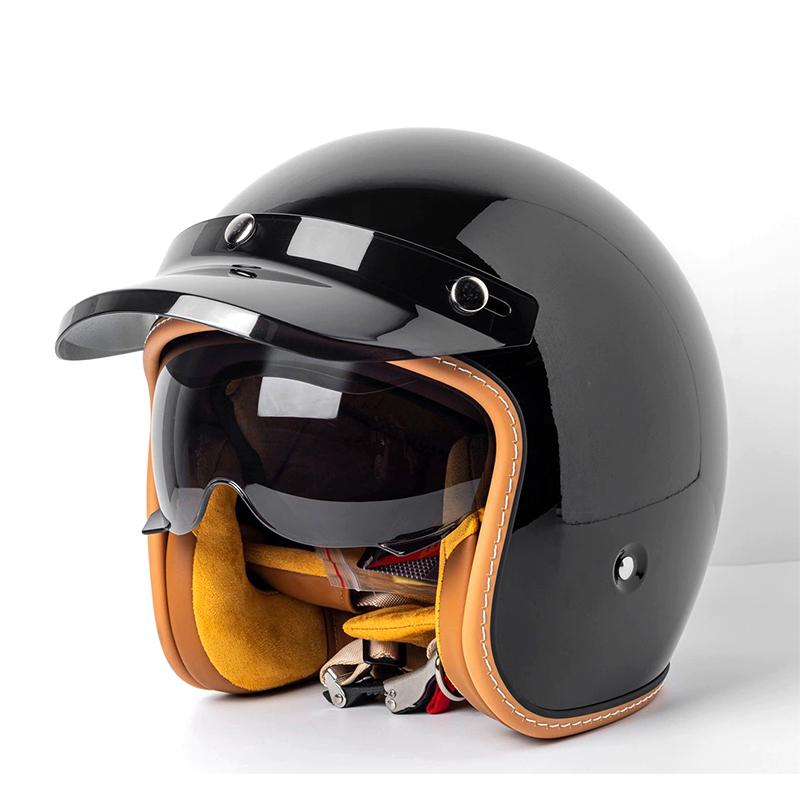 Three-quarters retro helmet motorcycle helmet motorcycle brigade equipped with cruise pedal motorcycle helmet 3/4 helmet visor h