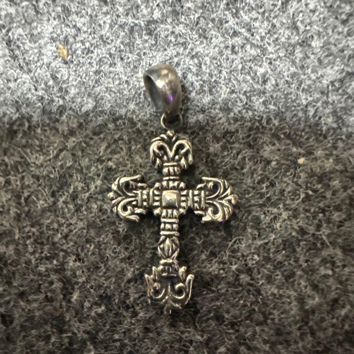 Used 925 Silver Filigree Cross Necklace Pendant Top
