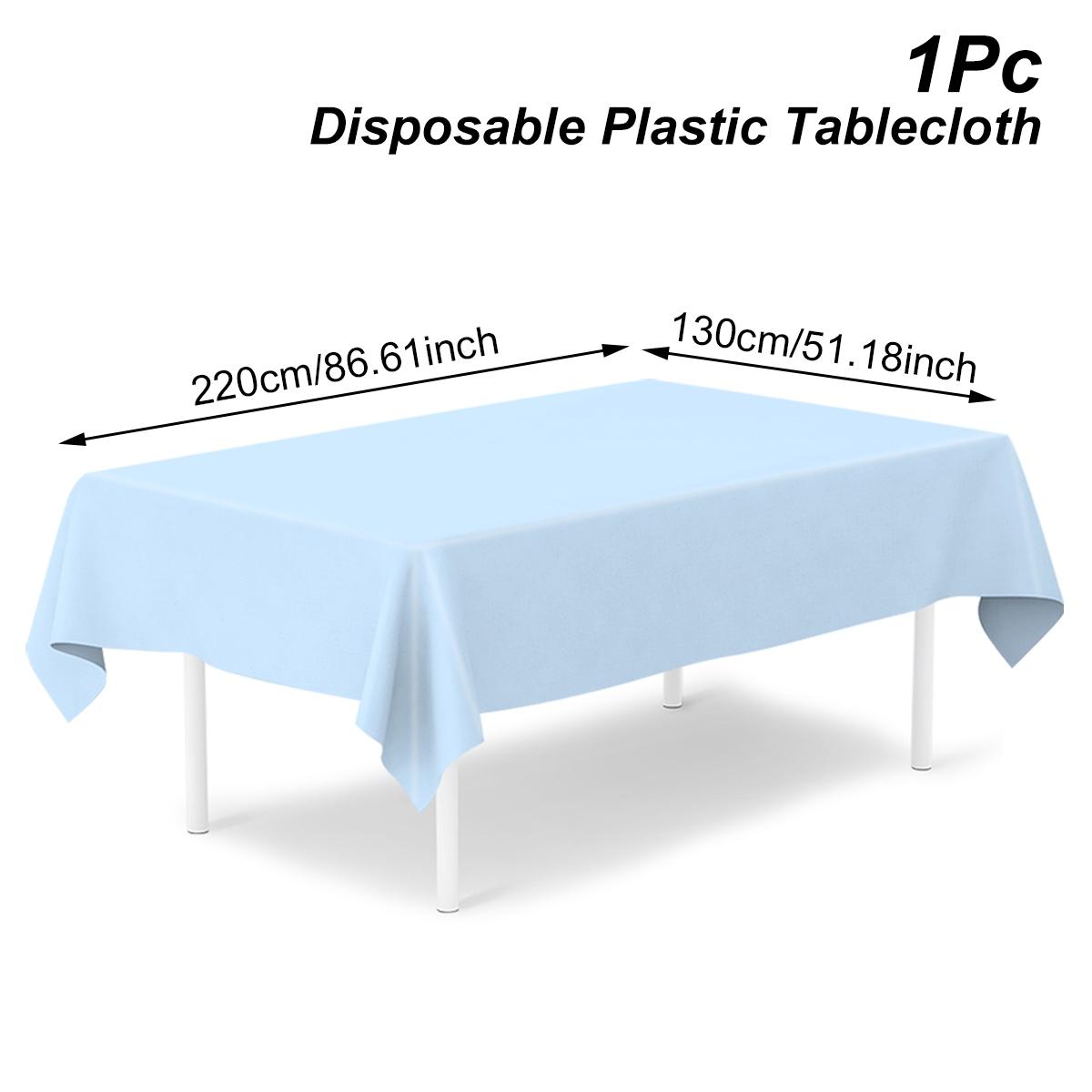 

Rectangular Pure White Dining Table Cloth PE Tablecloth Solid Color Festival Hotel Banquet Wedding Birthday Party Table Decor