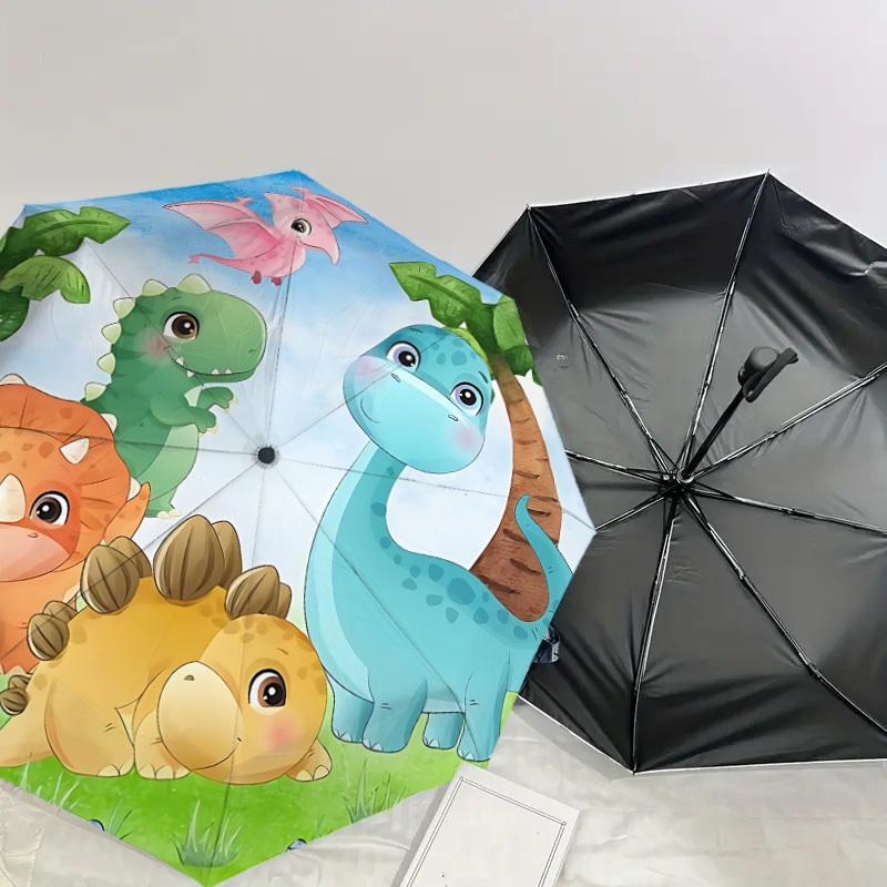 1PC Dinosaur Jungle Umbrella-8-Rib Reinforced, Automatic Open, Lightweight & Durable, Cute Fashion Accessory for Outdoor, Beach or Casual Use, Beach U