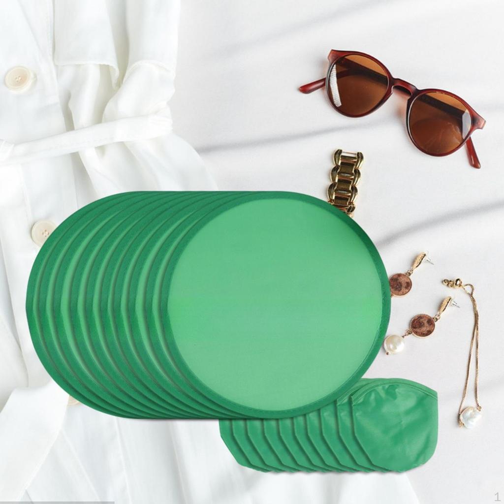 10 Pieces Folding Fan ,Flying Disc Summer, Classic ,Diameter 20 cm, Round Portable for