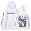 Women's Printed Round Neck Pullover Sweatshirt Hooded Drawstring Sweatshirt Top