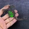Natural Green Turquoise Handmade Copper Wire Wrap Dragon Gift Pendant 4.53" d2u55