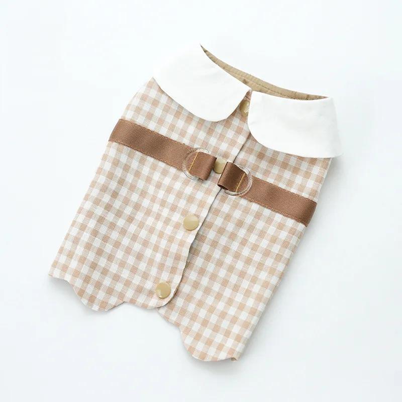 

Small Dog Harness Vest Summer Pet Clothes Coat Cat Yorkie Pomeranian Shih Tzu Maltese Poodle Bichon Schnauzer Dog Clothing Shirt S хакі
