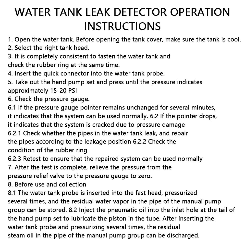 Water Tank Leak Detection Detector Tool Radiator Pressure Tester Vacuum Type Cooling System Test Car water tank pressure gauge