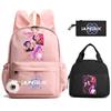 Cartoon Demon Hunters Printed Backpack Lunch Bag Pencil Case for Children Student Schoolbag Girl Kid Gift Women Travel Bag