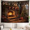 White Winter Snow Wall Tapestry, Colorful Three Wall Hanging Large Tapestry Decoration Polyester Fiber White Hem Around for Dorm