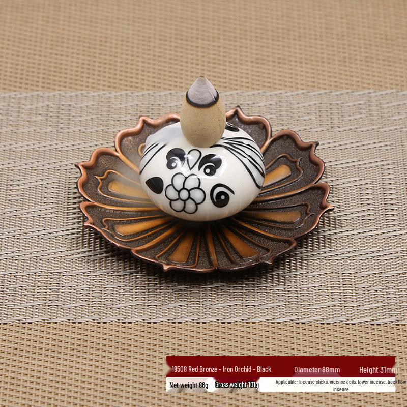 Ceramic Japanese-Style Incense Tray & Holder - Two-in-One Backflow and Stick Holder Ornament