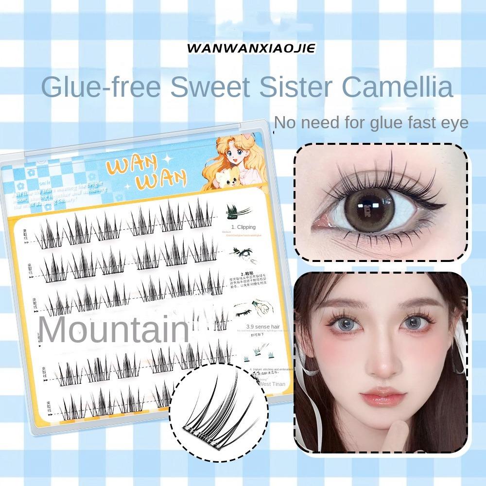 

Makeup Self-adhesive Lash Clusters Sweet Glue Free Fake Lashes Grafting Lashes Snow Lotus