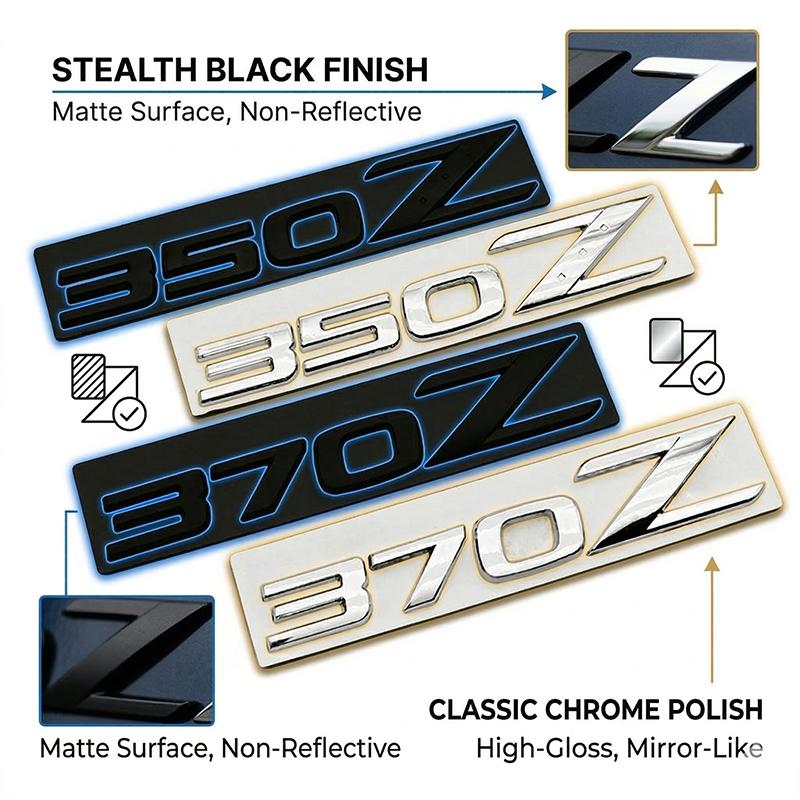 3D Black Chrome 350Z 370Z Emblem Rear Trunk Badge Letter Logo Sticker For Nissan Fairlady Car Styling Accessories Replacement