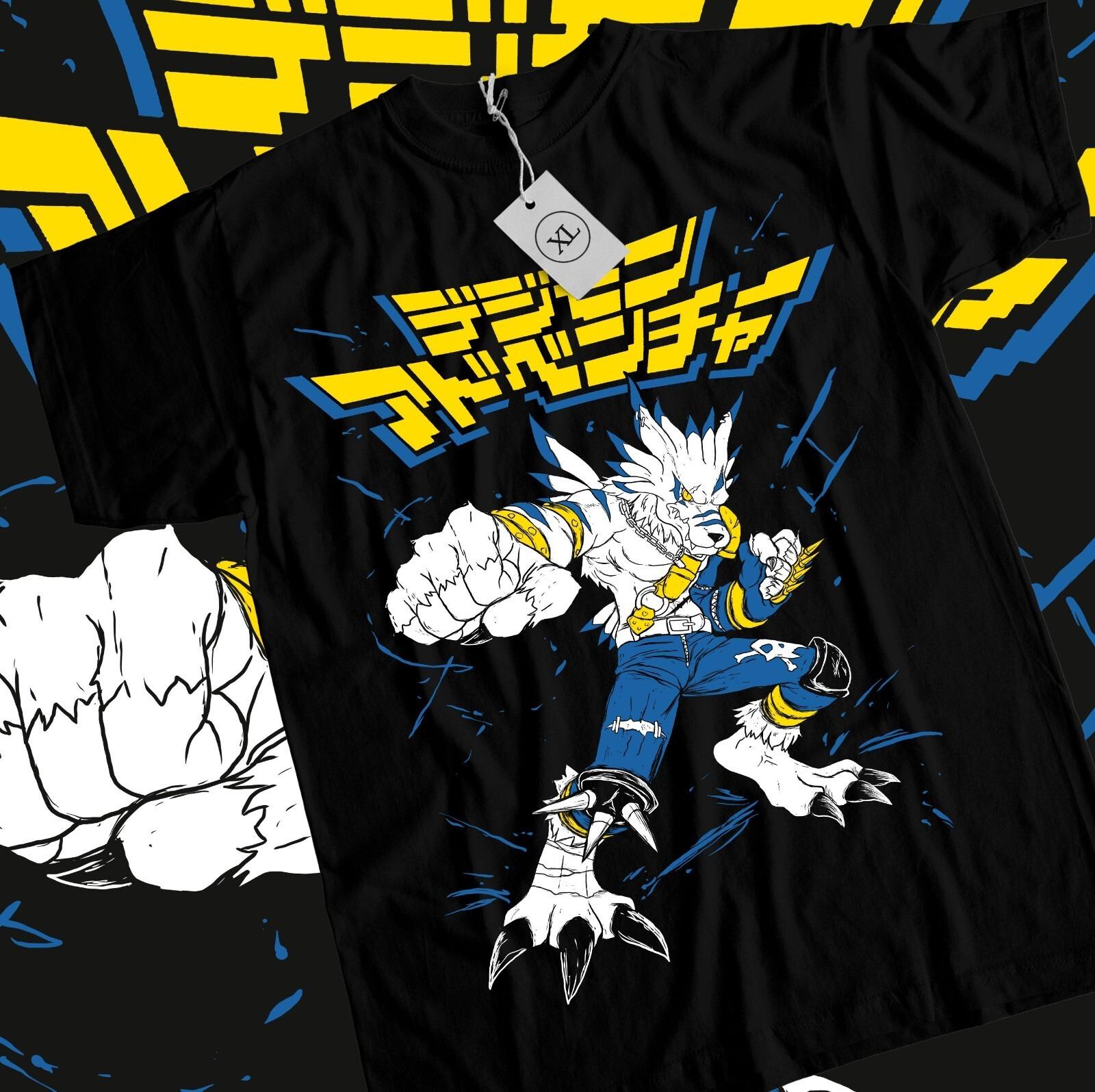 2026 Summer Digimon Adventure Anime Were Garurumon Printed Loose Shortsleeved Pure Cotton Childrens Tshirt Tide Unisex Casual S