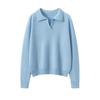 Elegant Cashmere Slim-Fit Sweater - Women's Autumn & Winter Knitwear with Small Lapel.