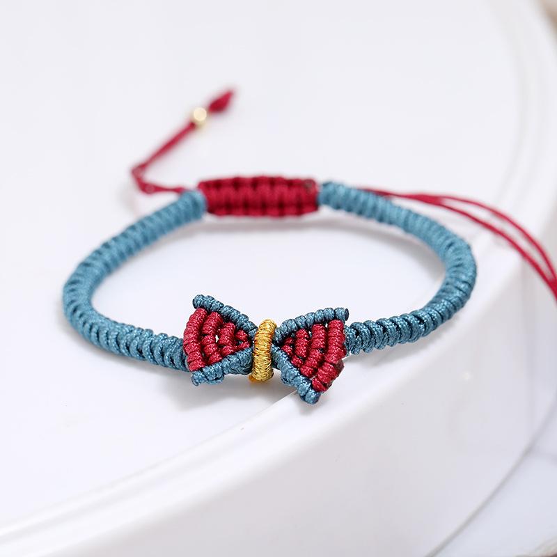 Handmade on the run princess bracelet Xiaohongshu same style Snow White bell bow woven hand rope gift female