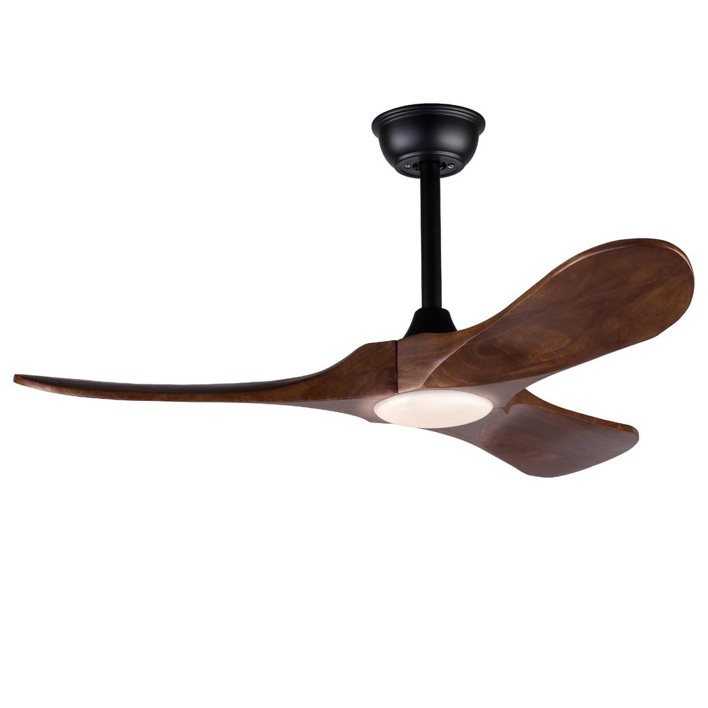42-Zoll-Deckenventilator mit Beleuchtung und Fernbedienung, 3 Massivholzflügel, geräuscharm, 3 CCT, 6 Geschwindigkeitsstufen, geeignet für Wohnzimmer und Schlafzimmer