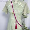 {Summer2} Ancient-Style Peace Buckle Necklace Tassel Beaded Long Crossbody Chain Retro Jewelry For Women Daily Accessory