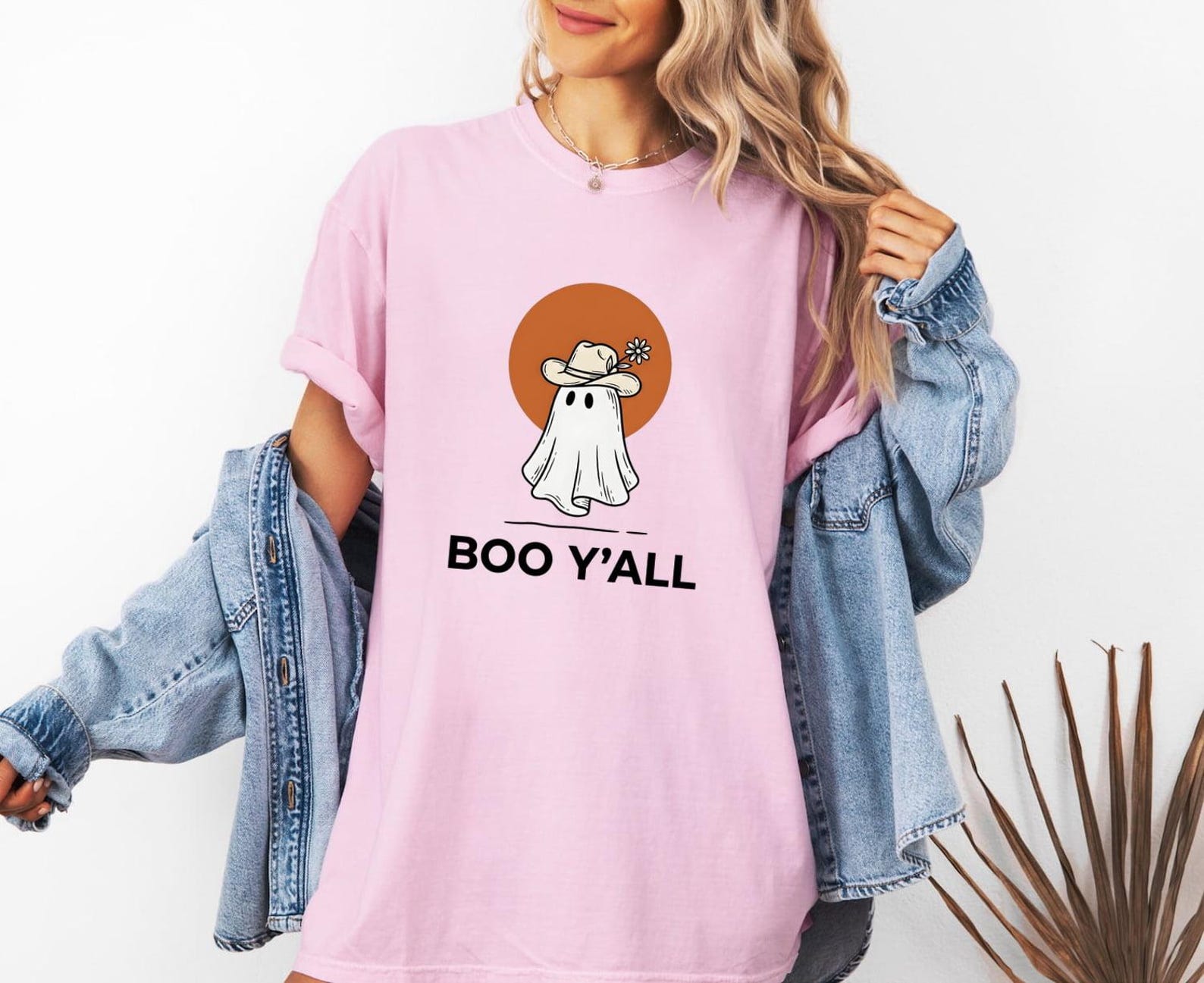 Boo Y all Comfort Colors 1717 T-Shirt, Halloween Ghost Western Graphic Tee 4XL