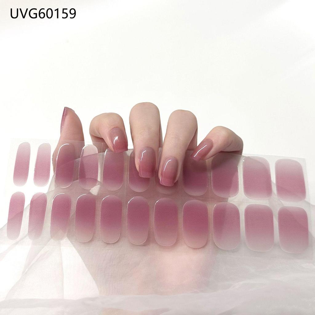 Transparent Nude UV Gel Nail Art Stickers: Semi-Cured, Semi-Baked Manicure Sheets