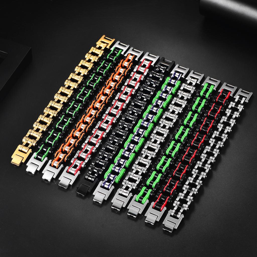 Personalized Titanium Steel Bicycle Chain, Men'S Atmospheric Simple Stainless Steel Bicycle Chain Bracelet, Locomotive Chain Bracelet