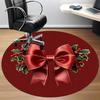 1pc Christmas Bow Chair Carpet for Office Non Slip, Lightweight, Machine Washable Rug for Office Holiday Decor