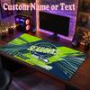 Seattle Seahawks Customized Name Text Mouse Pad, Large Desk Mouse Mat Personalized Home Office Present