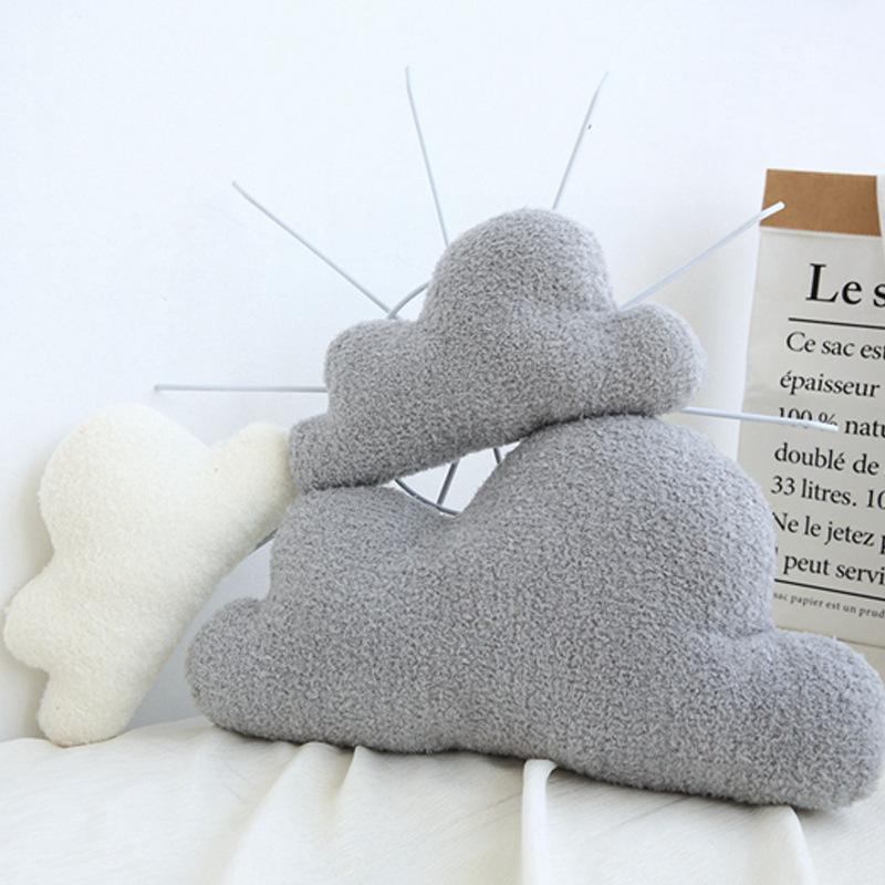 Realistic Cloud Plush Toy-Soft Stuffed Cloud In Gray&White, 3 Sizes, Fluffy Pillow Gift for Kids, Nursery Decor, Relaxation