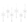 6 Pcs Acrylic Crystal Christmas Ornament Sparkling Clear Snowflake Hanging Ornaments with Drop Pendants for Winter Chandelier Xmas