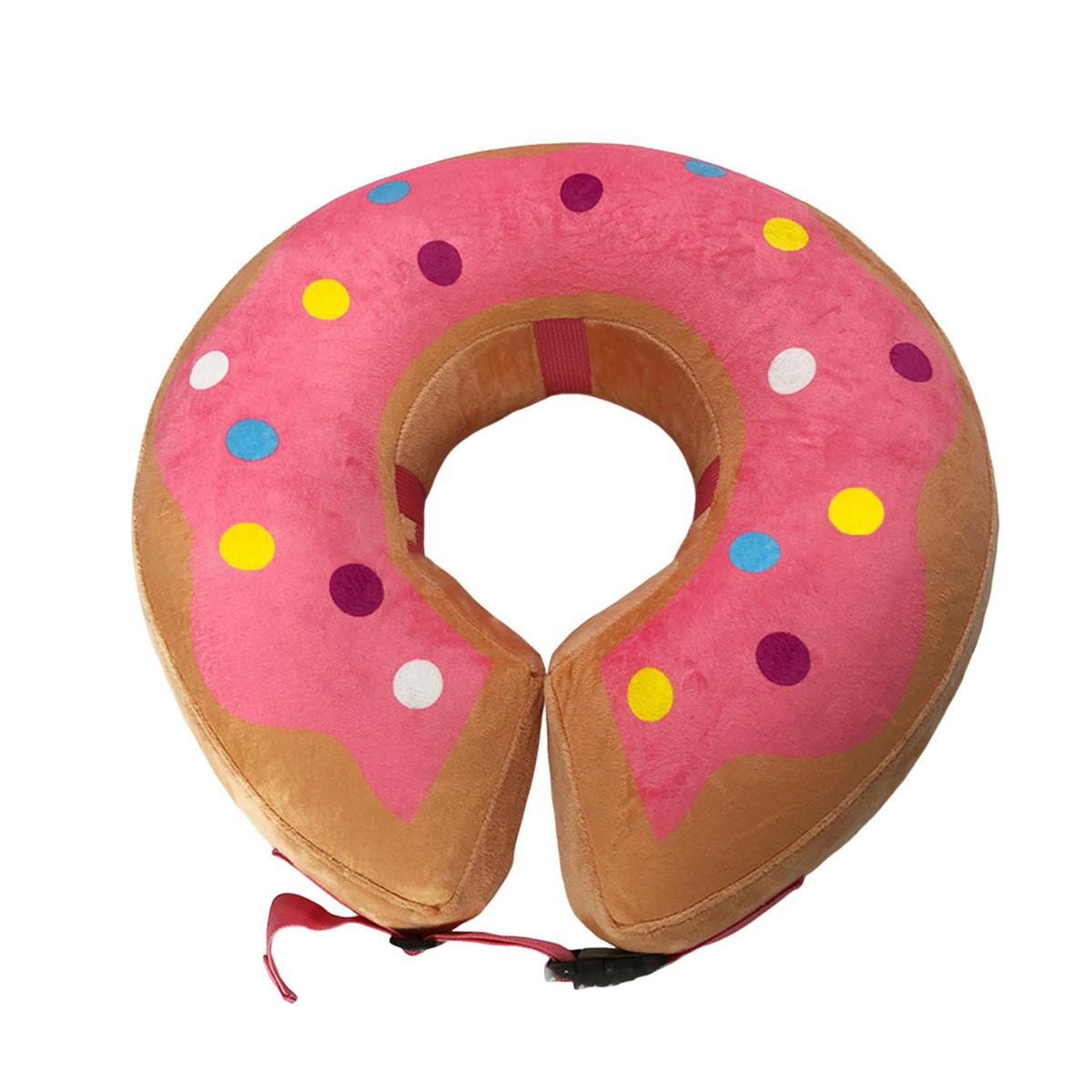 

Надувной ошейник для домашних животных, регулируемый ошейник для собак после операции, восстановление, ошейник-пончик, против укусов, против вылизывания, мягкий конус для домашних животных, для швов, ран, сыпи M розовый