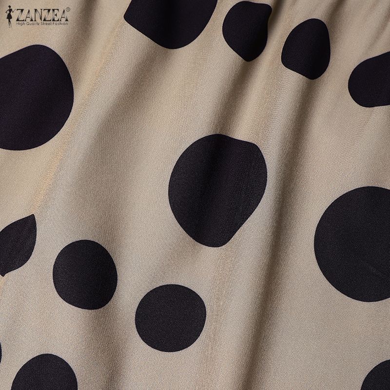 ZANZEA Women Casual Round Neck Loose Sleeveless Print Dress