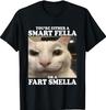 You're Either A Smart Fella Or A Fart Smella Funny Cat Meme T-Shirt