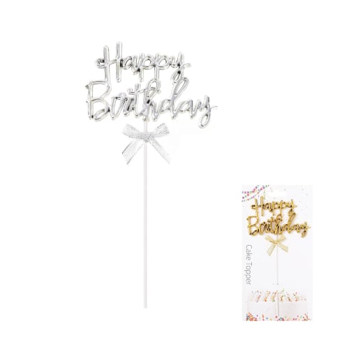 

DEVENTORZ Happy Birthday Cake Topper, 1 Piece, 3D English Happy Birthday Cake Decoration, Happy Birthday Decoration Pick, Cake Insert Card, Anniversar