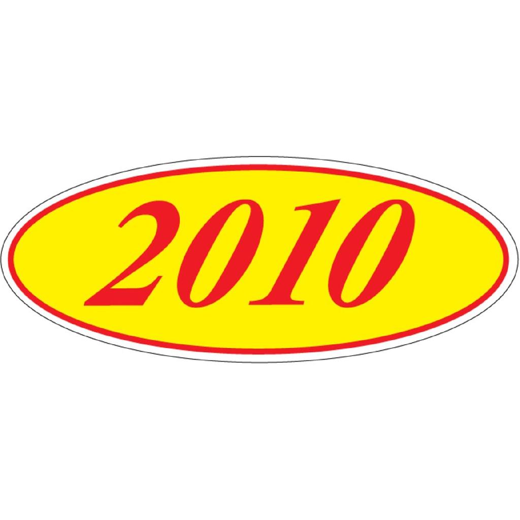 EZ-Line Oval Model Windshield Year Stickers for Car Windows Red and Yellow Large Vinyl Dealership Supplies 1 Dozen Pro Pack (2018)